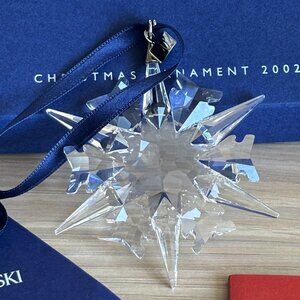 Swarovski Christmas Snowflake Ornament 2002 New Box Austria Crystal Ltd Edition
